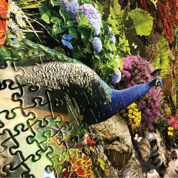 Bits and Pieces “Peacock Paradise” large piece 300 pc Puzzle - Picture 10 of 13